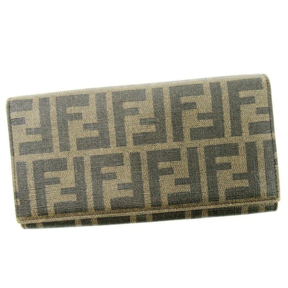 FENDI purse Zucca beige PVC leather Used Auth - Picture 1 of 10